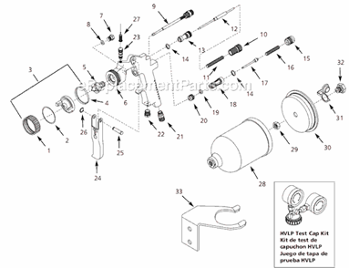 Page A Diagram and Parts List for 2003.01 Campbell Hausfeld Paint Sprayer